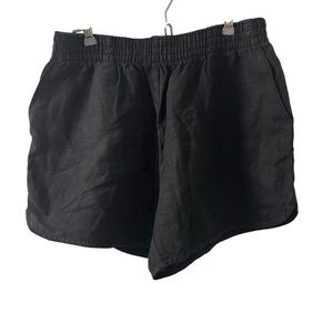 NWT Outerknown Laurel Linen Shorts in Black - size Medium $98 Retail